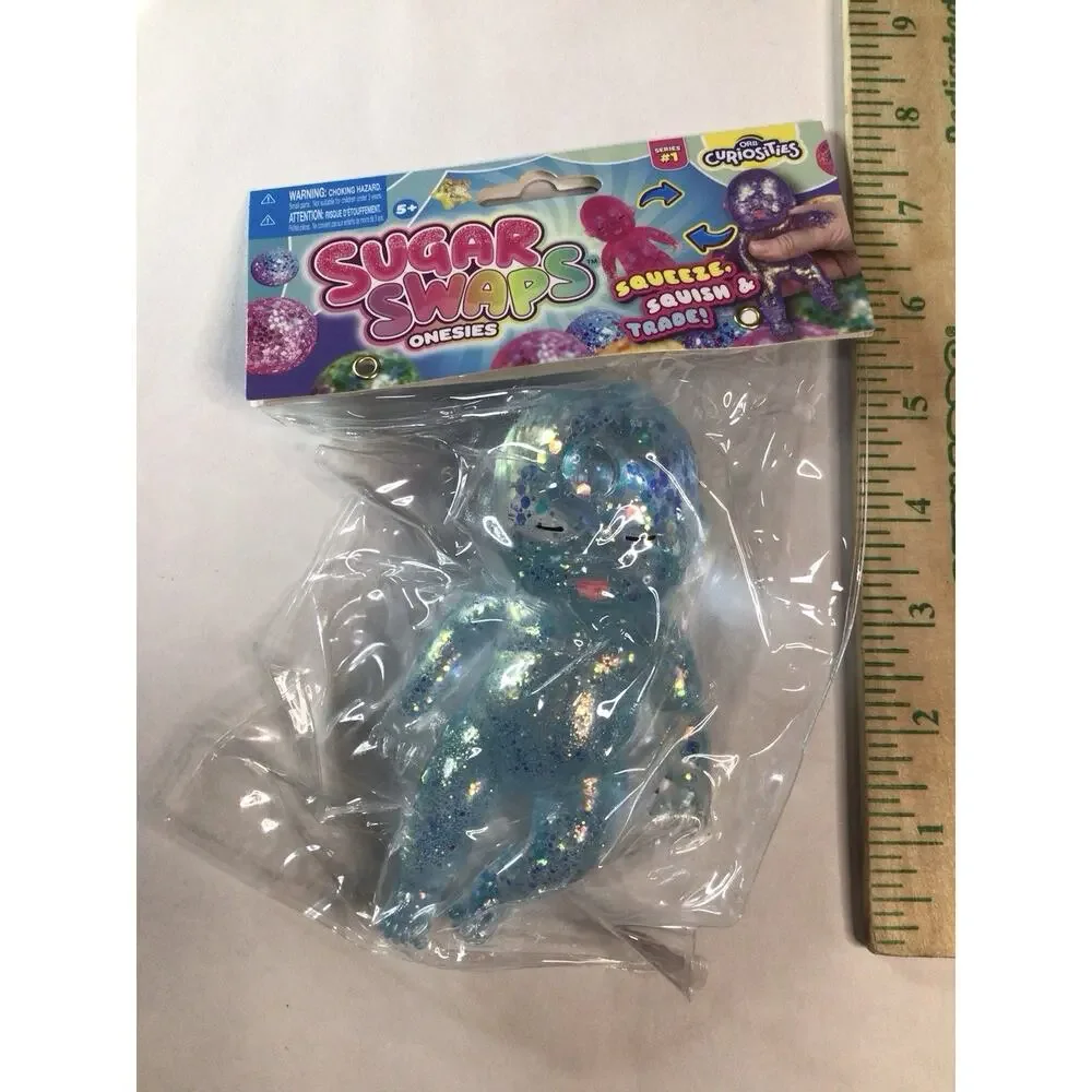 Orb Curiosities Sugar Swaps Squishy Squeeze Toy Blue Viral Glitter Baby